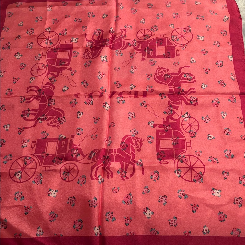 Pink Coach silk scarf